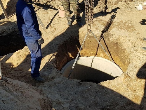 Переливной бетонный септик в Логойске